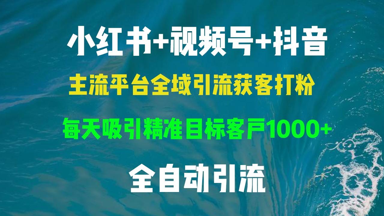 小红书，视频号，<strong>抖音</strong>主流平台全域引流获客打粉，每天吸引精准目标客户1000+，从底层认知到矩阵获客