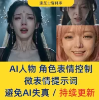 AI人物角色表情控制微表情提示词+动作链拆解合集持续更新送即梦 