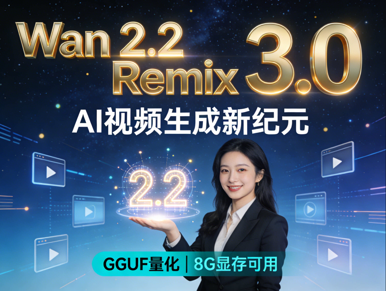 Wan 2.2视频生成软件整合包 文字或图像生视频 无限时长 首尾帧